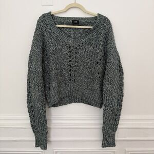 LINE The‎ Label Women's Chunky Knit Oversized Sweater Size M Gray Green Comfy